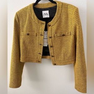 Zara Textured Cropped Jacket